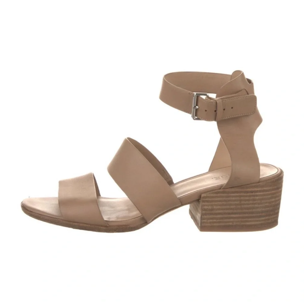 VINCE Tan Strappy Leather Ankle Strap Open Toe Sandals Size 38.5/8.5